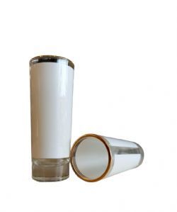 Copo Mini Drink Borda Dourada Tarja branca para sublimao 60ml